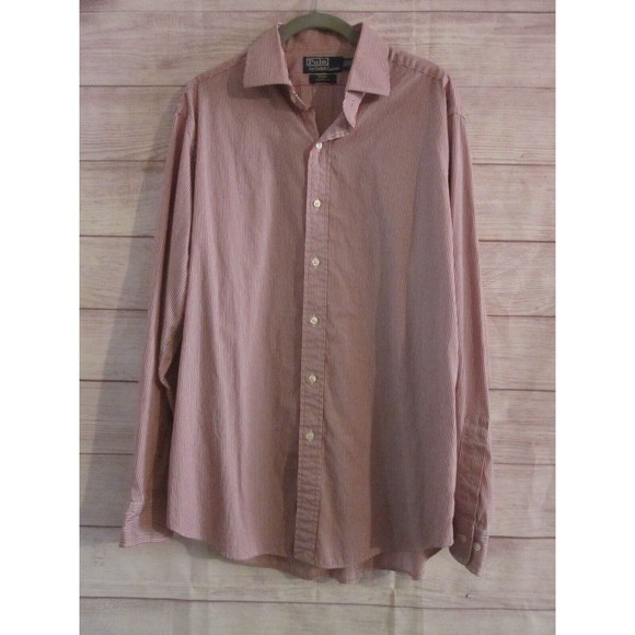 Polo Ralph Lauren Regent Men's Shirt Size 16.5 34/35 Blue Red White Striped - Picture 1 of 3